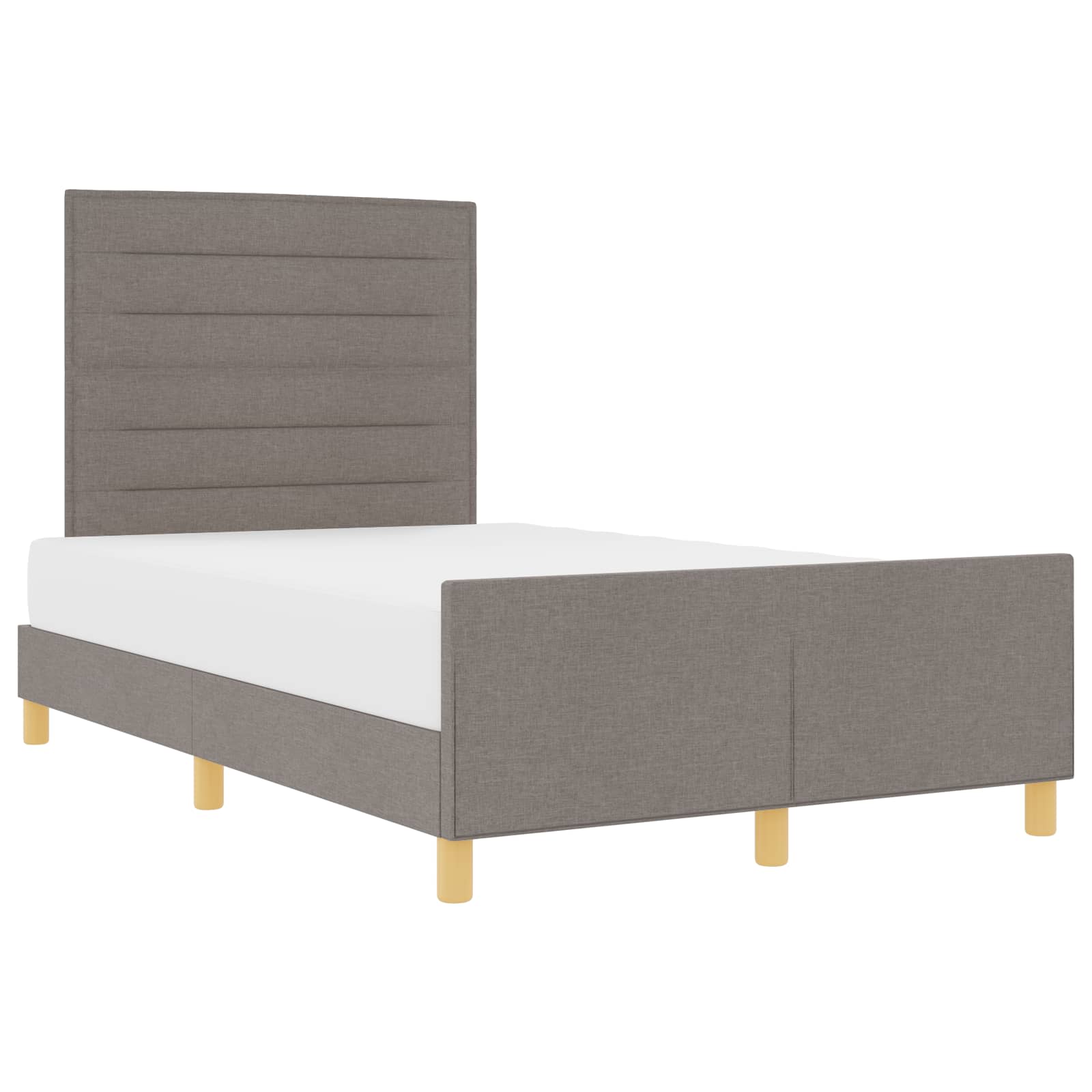 Bedframe met hoofdeinde Taupe 120 x 200 cm Stof is nu te koop bij PeponiXL, paradijselijk wonen!