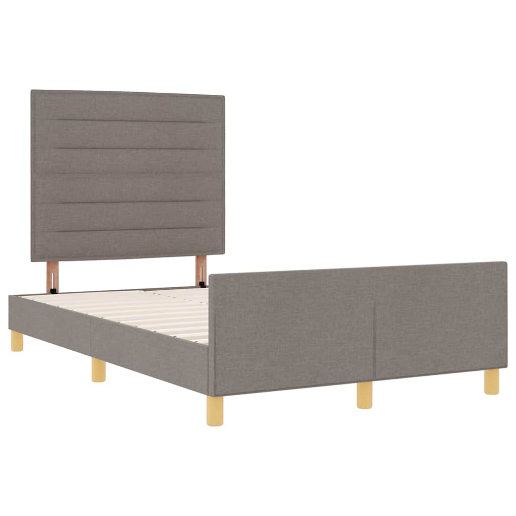 Bedframe met hoofdeinde Taupe 120 x 200 cm Stof is nu te koop bij PeponiXL, paradijselijk wonen!