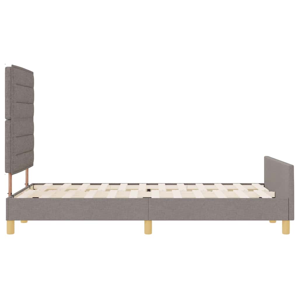 Bedframe met hoofdeinde Taupe 120 x 200 cm Stof is nu te koop bij PeponiXL, paradijselijk wonen!