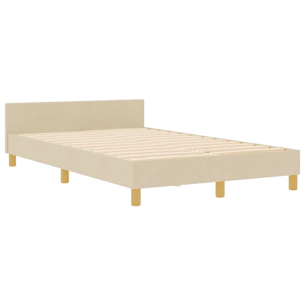 Bedframe met hoofdeinde Crème 120 x 200 cm Stof is nu te koop bij PeponiXL, paradijselijk wonen!