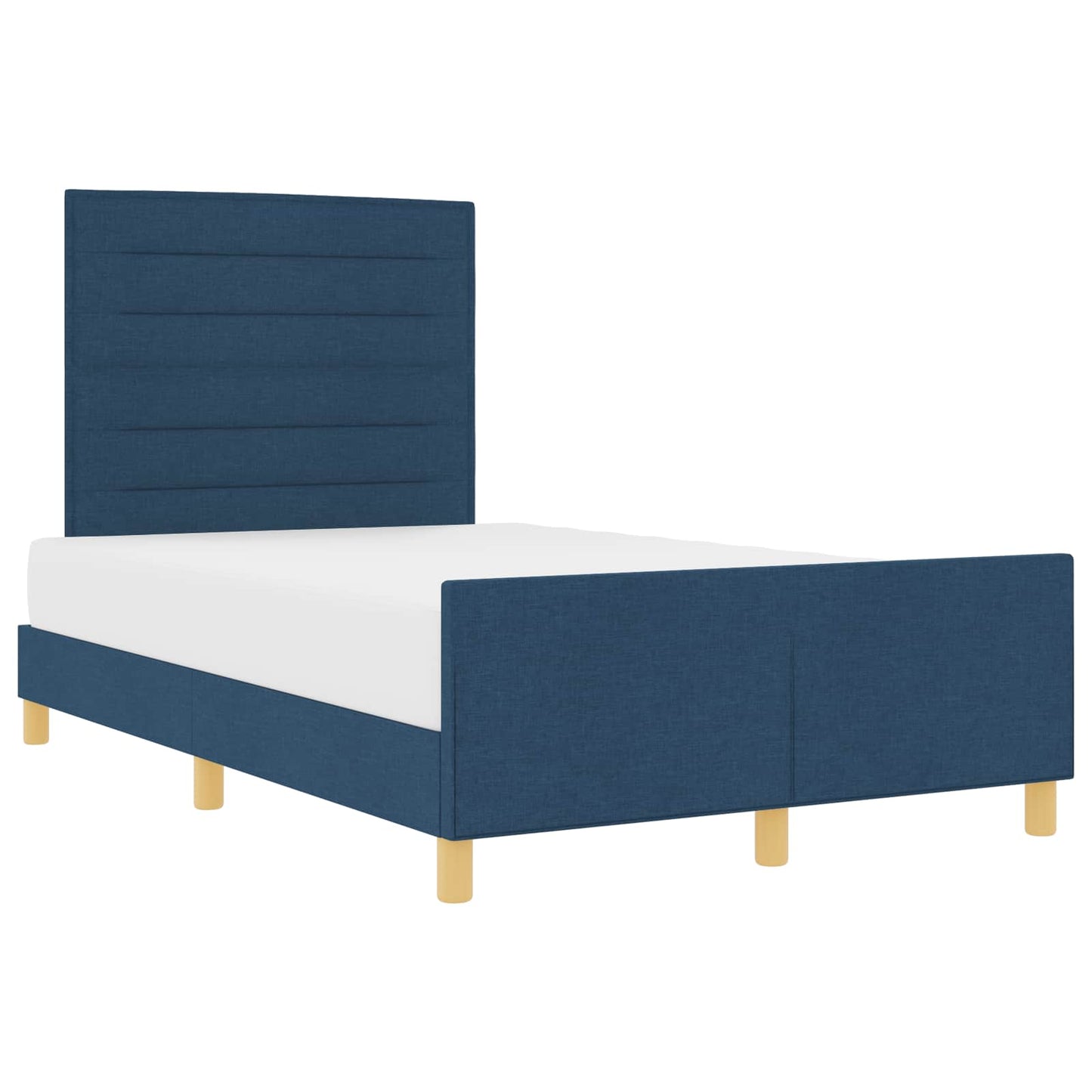 Bedframe met hoofdeinde Blauw 120 x 200 cm Stof is nu te koop bij PeponiXL, paradijselijk wonen!