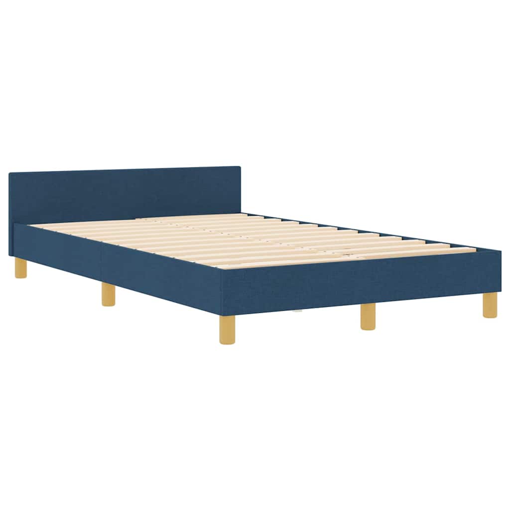 Bedframe met hoofdeinde Blauw 120 x 200 cm Stof is nu te koop bij PeponiXL, paradijselijk wonen!