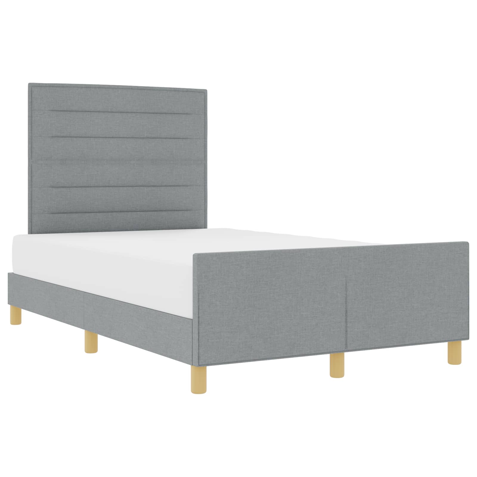 Bedframe met hoofdeinde Lichtgrijs 140 x 190 cm Stof is nu te koop bij PeponiXL, paradijselijk wonen!