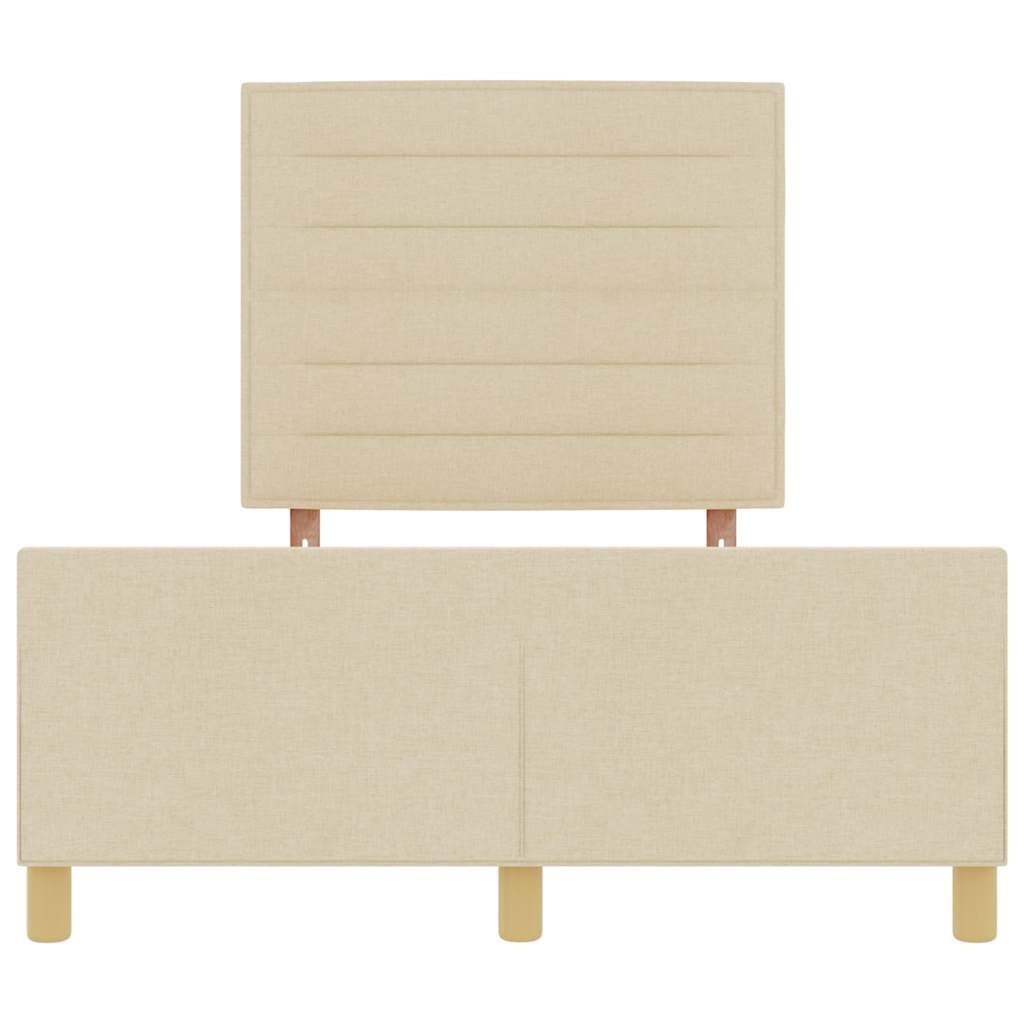 Bedframe met hoofdeinde Crème 140 x 190 cm Stof is nu te koop bij PeponiXL, paradijselijk wonen!