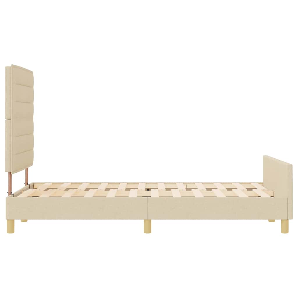 Bedframe met hoofdeinde Crème 140 x 190 cm Stof is nu te koop bij PeponiXL, paradijselijk wonen!