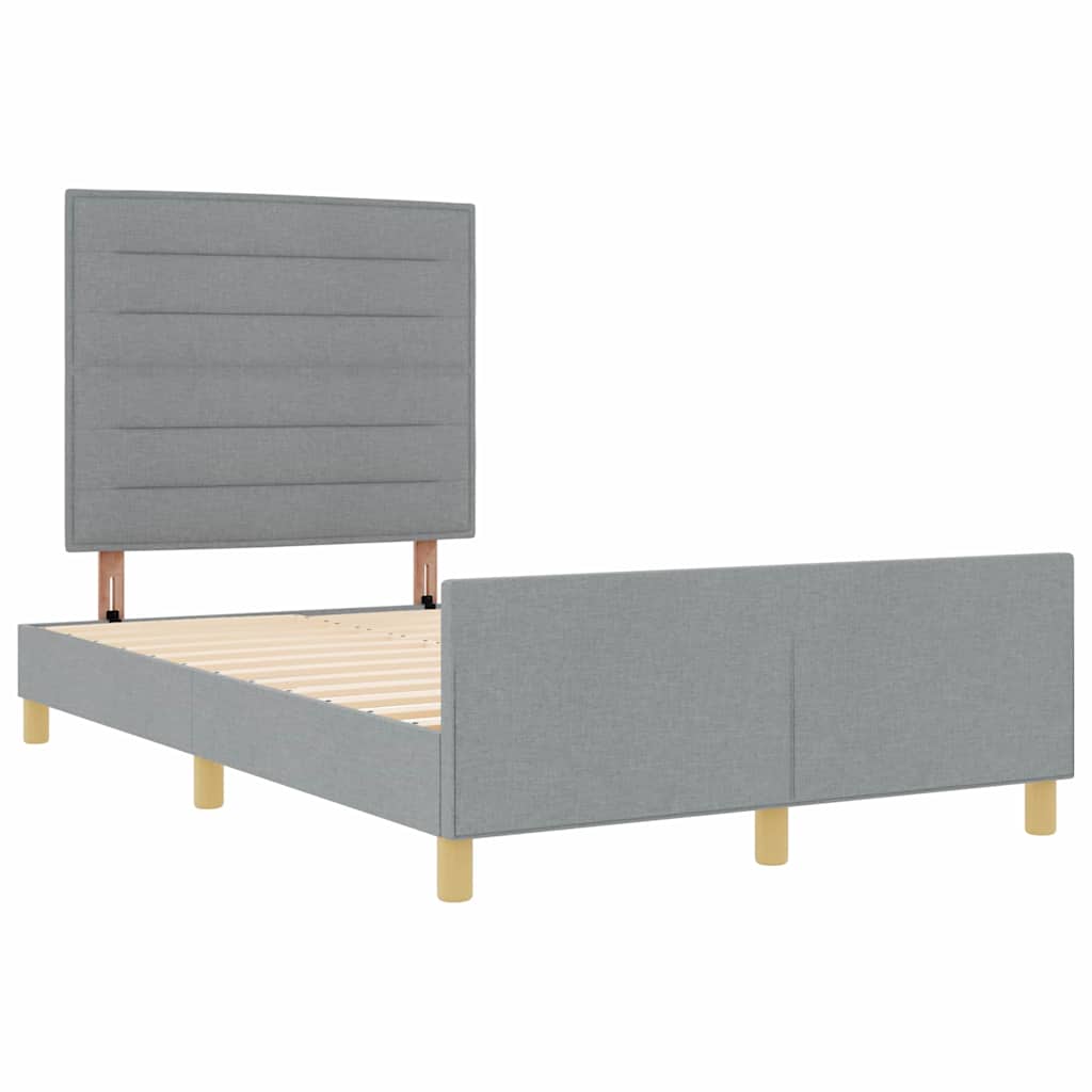 Bedframe met hoofdeinde Lichtgrijs 140 x 200 cm Stof is nu te koop bij PeponiXL, paradijselijk wonen!