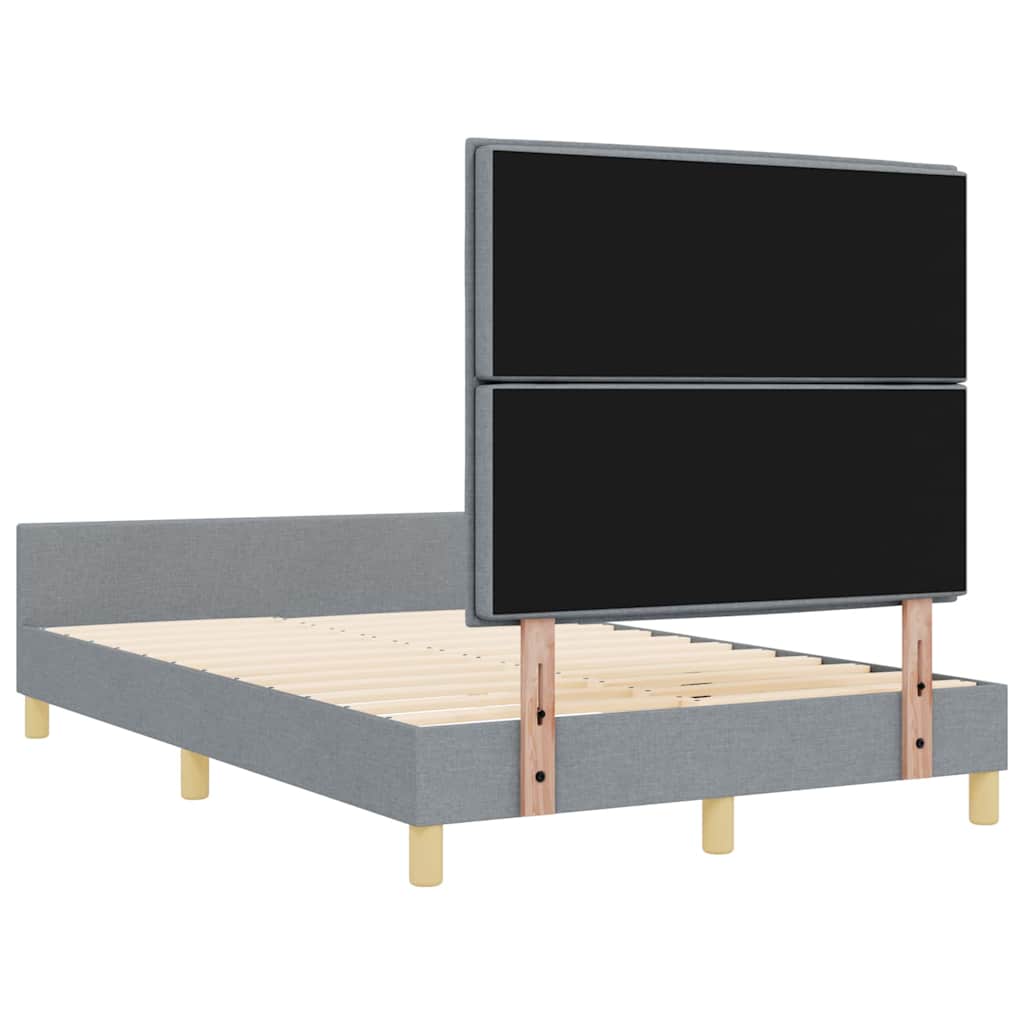 Bedframe met hoofdeinde Lichtgrijs 140 x 200 cm Stof is nu te koop bij PeponiXL, paradijselijk wonen!
