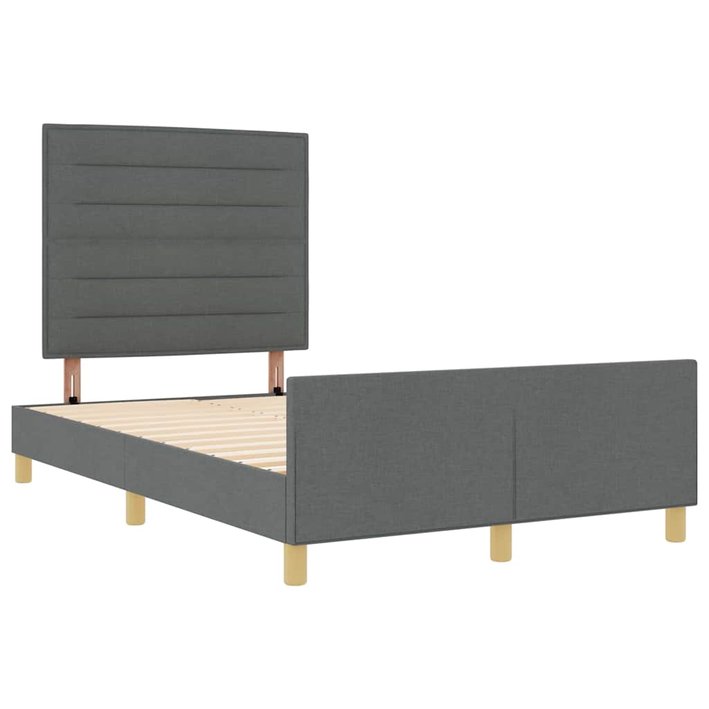Bedframe met hoofdeinde Donkergrijs 140 x 200 cm Stof is nu te koop bij PeponiXL, paradijselijk wonen!