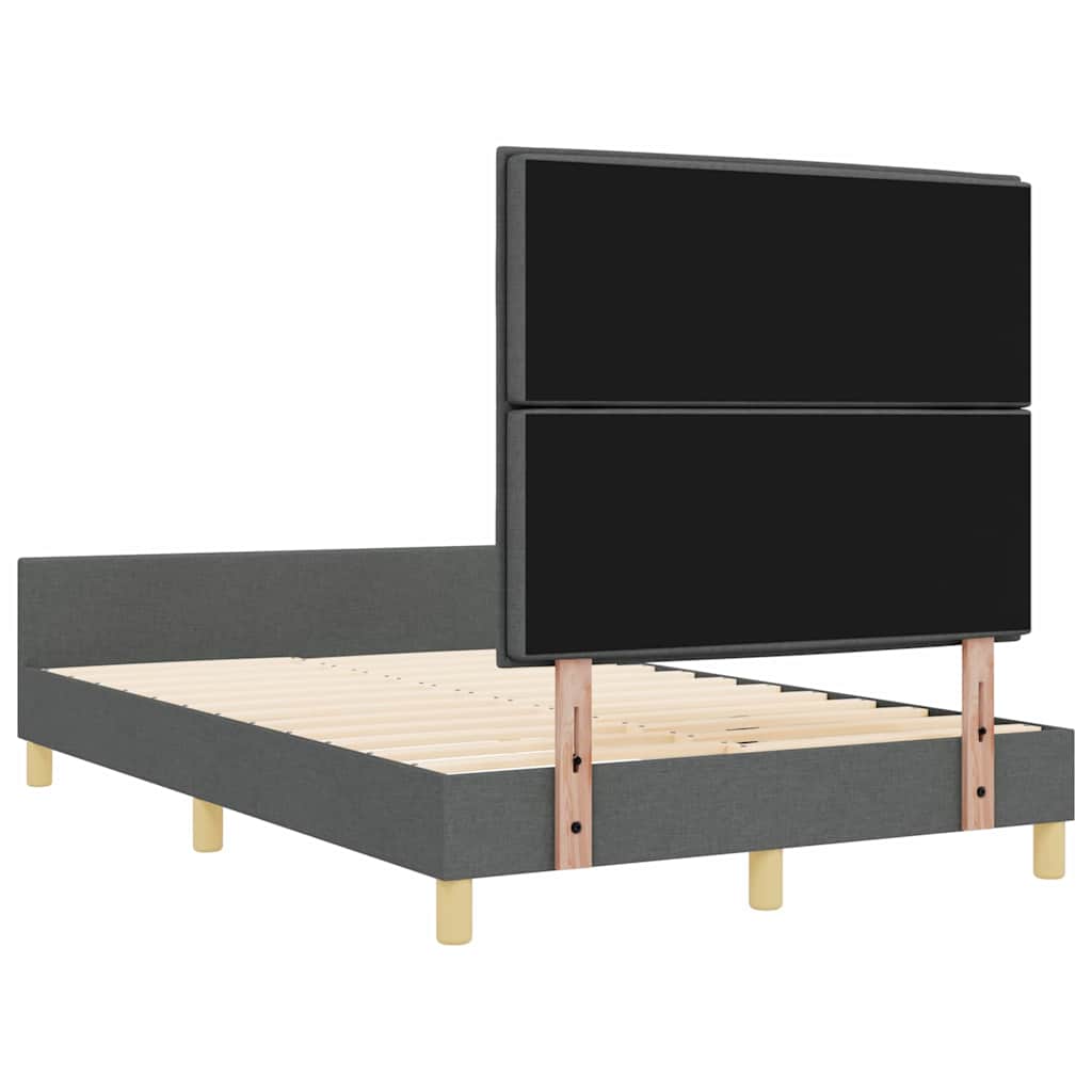 Bedframe met hoofdeinde Donkergrijs 140 x 200 cm Stof is nu te koop bij PeponiXL, paradijselijk wonen!