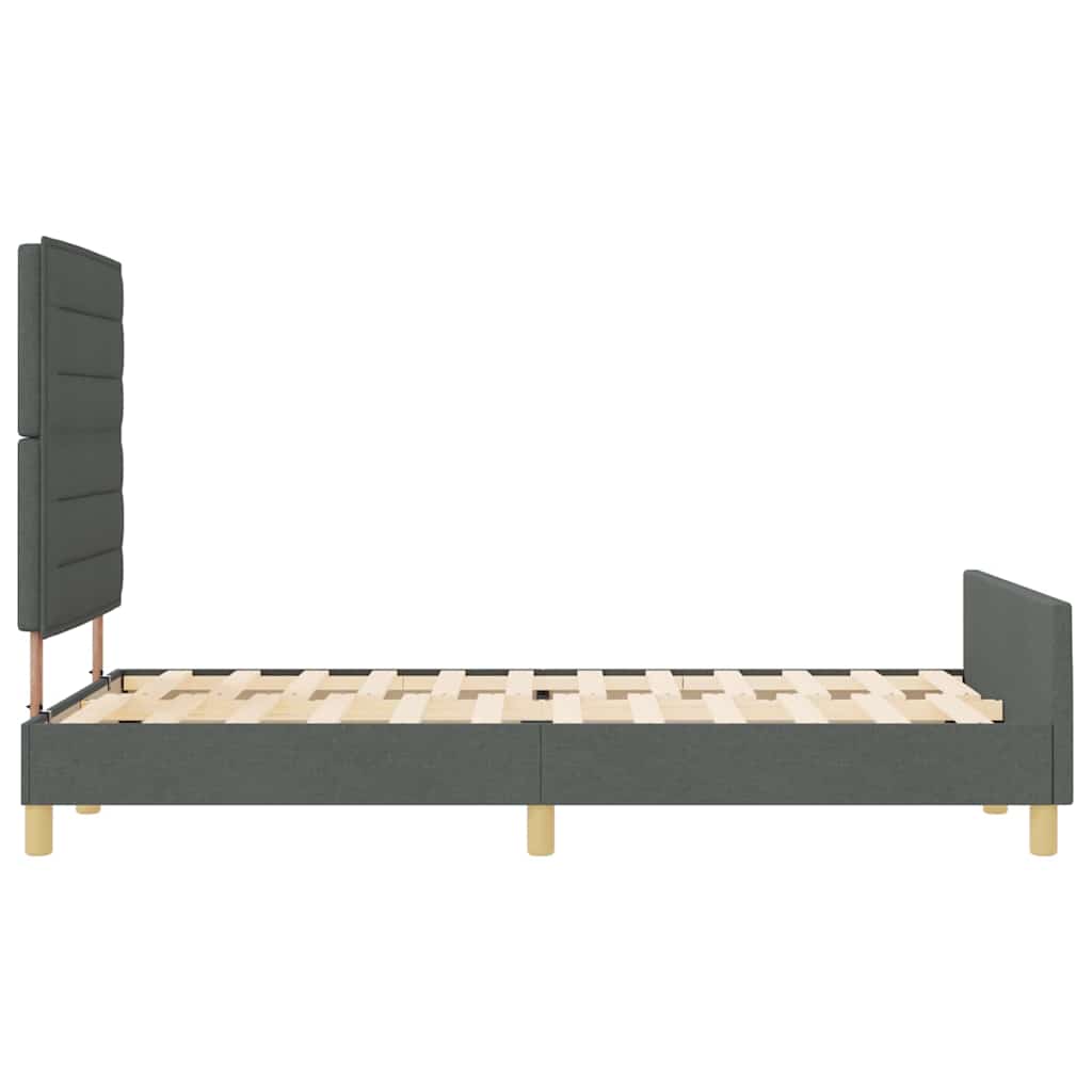 Bedframe met hoofdeinde Donkergrijs 140 x 200 cm Stof is nu te koop bij PeponiXL, paradijselijk wonen!
