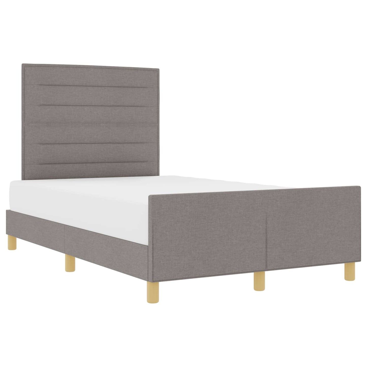 Bedframe met hoofdeinde Taupe 140 x 200 cm Stof is nu te koop bij PeponiXL, paradijselijk wonen!