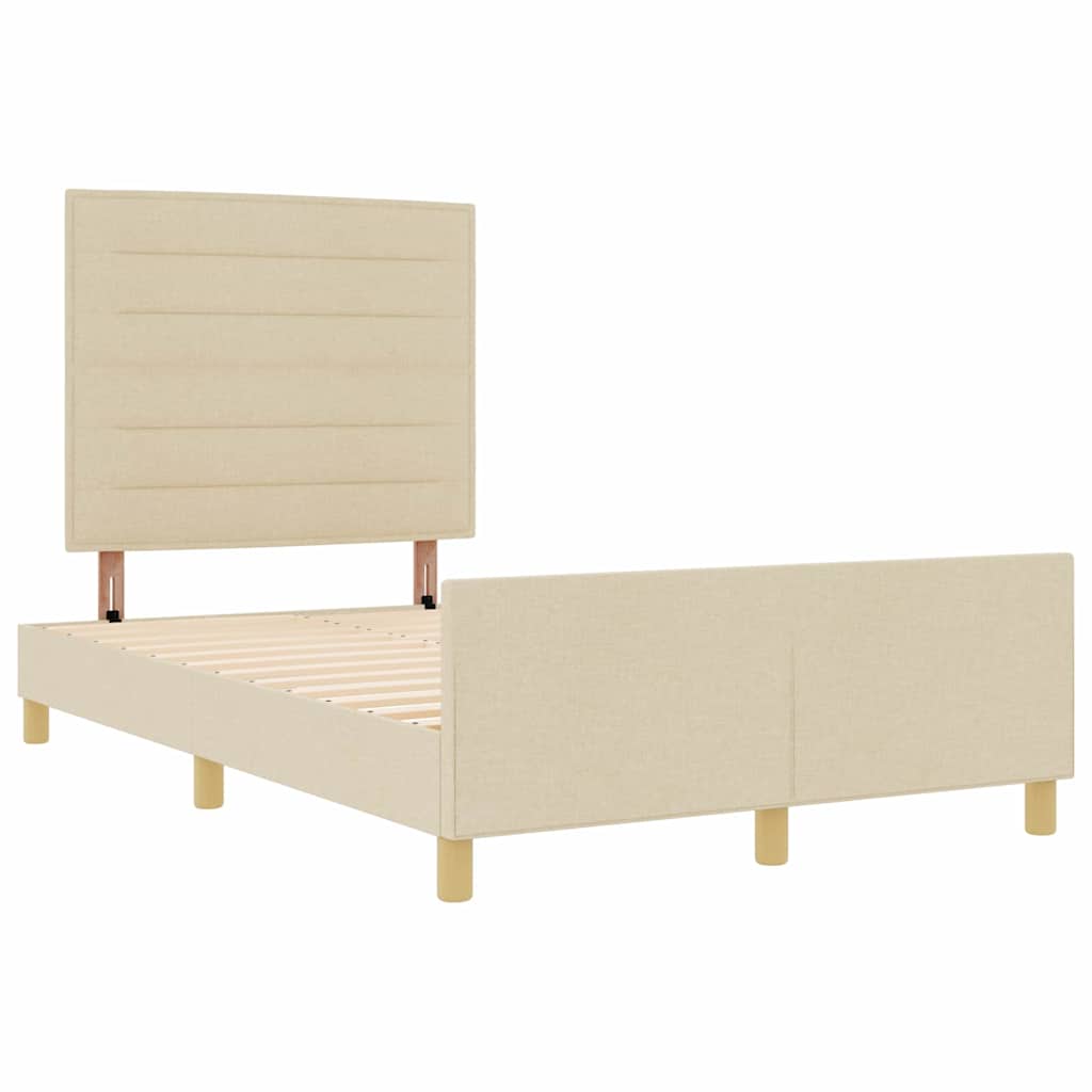Bedframe met hoofdeinde Crème 140 x 200 cm Stof is nu te koop bij PeponiXL, paradijselijk wonen!
