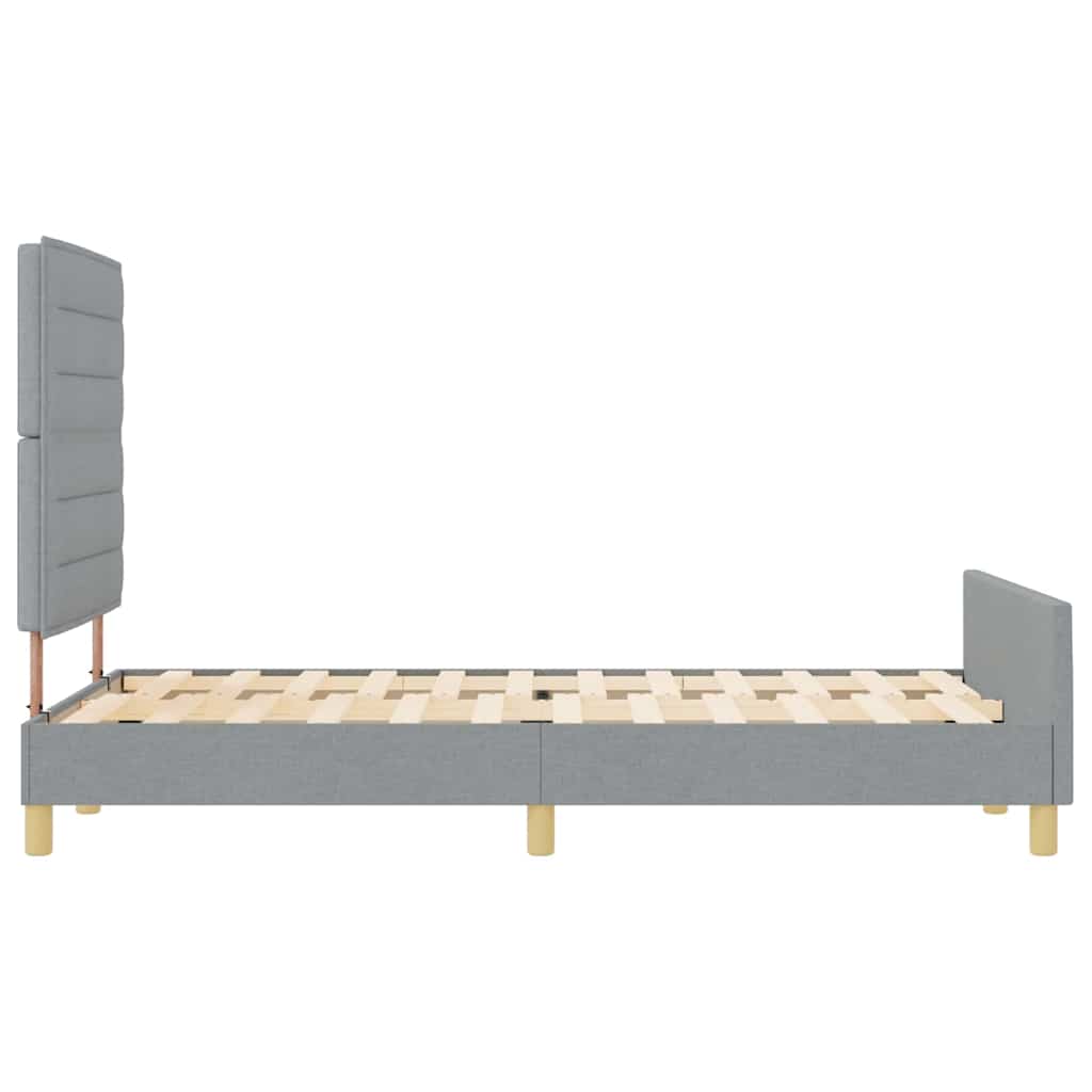 Bedframe met hoofdeinde Lichtgrijs 160 x 200 cm Stof is nu te koop bij PeponiXL, paradijselijk wonen!