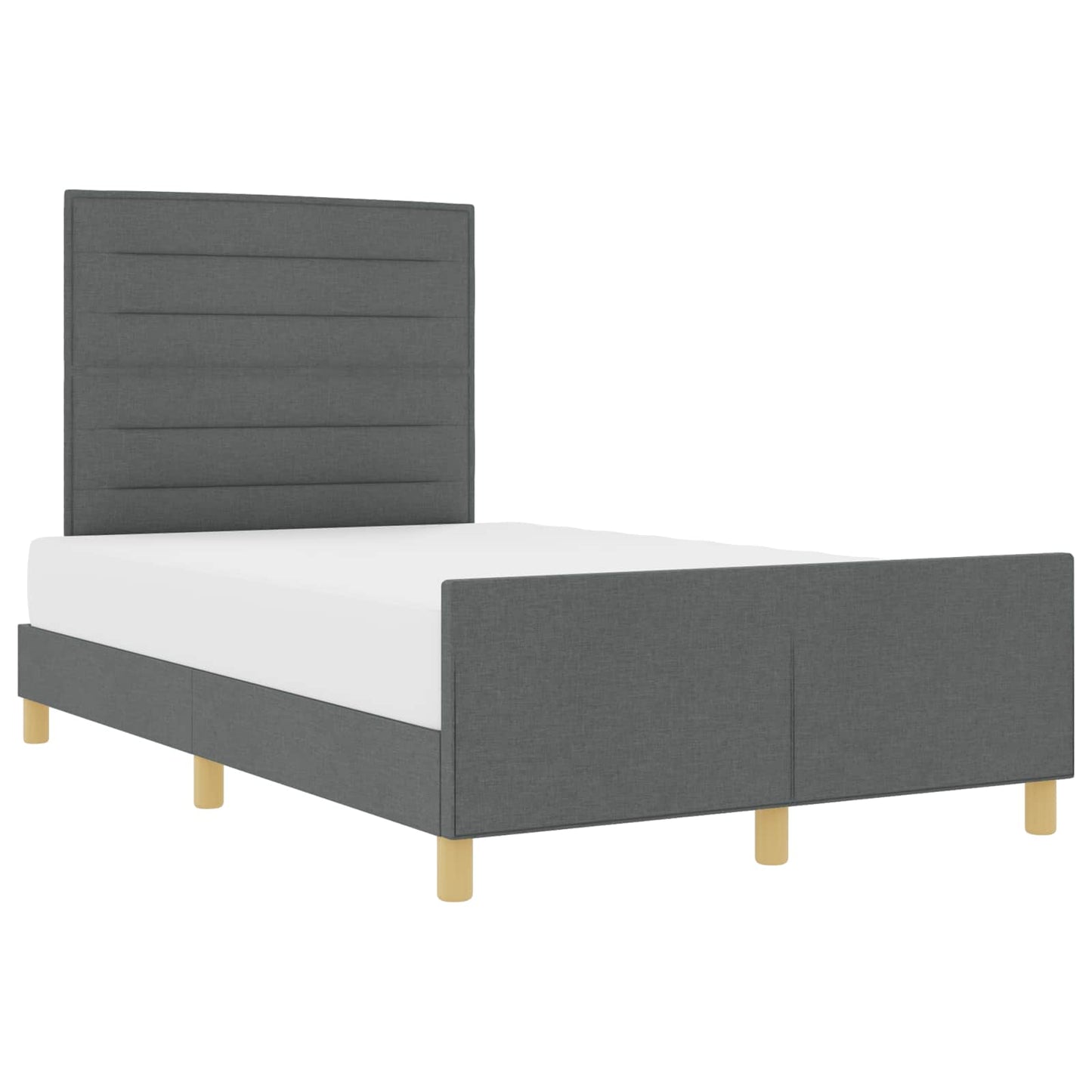 Bedframe met hoofdeinde Donkergrijs 160 x 200 cm Stof is nu te koop bij PeponiXL, paradijselijk wonen!