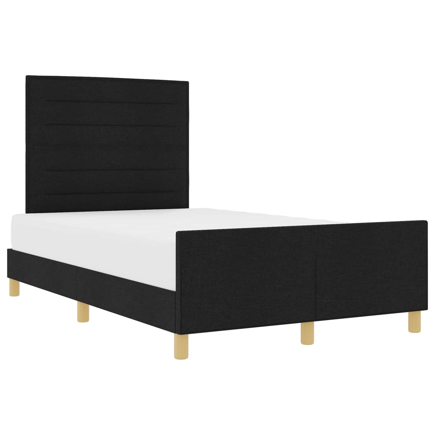 Bedframe met hoofdeinde Zwart 160 x 200 cm Stof is nu te koop bij PeponiXL, paradijselijk wonen!