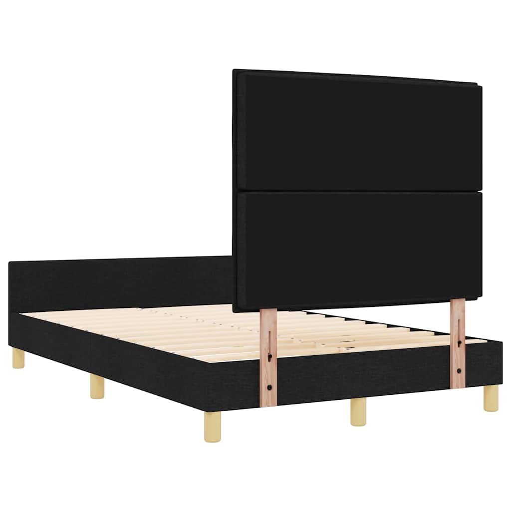 Bedframe met hoofdeinde Zwart 160 x 200 cm Stof is nu te koop bij PeponiXL, paradijselijk wonen!