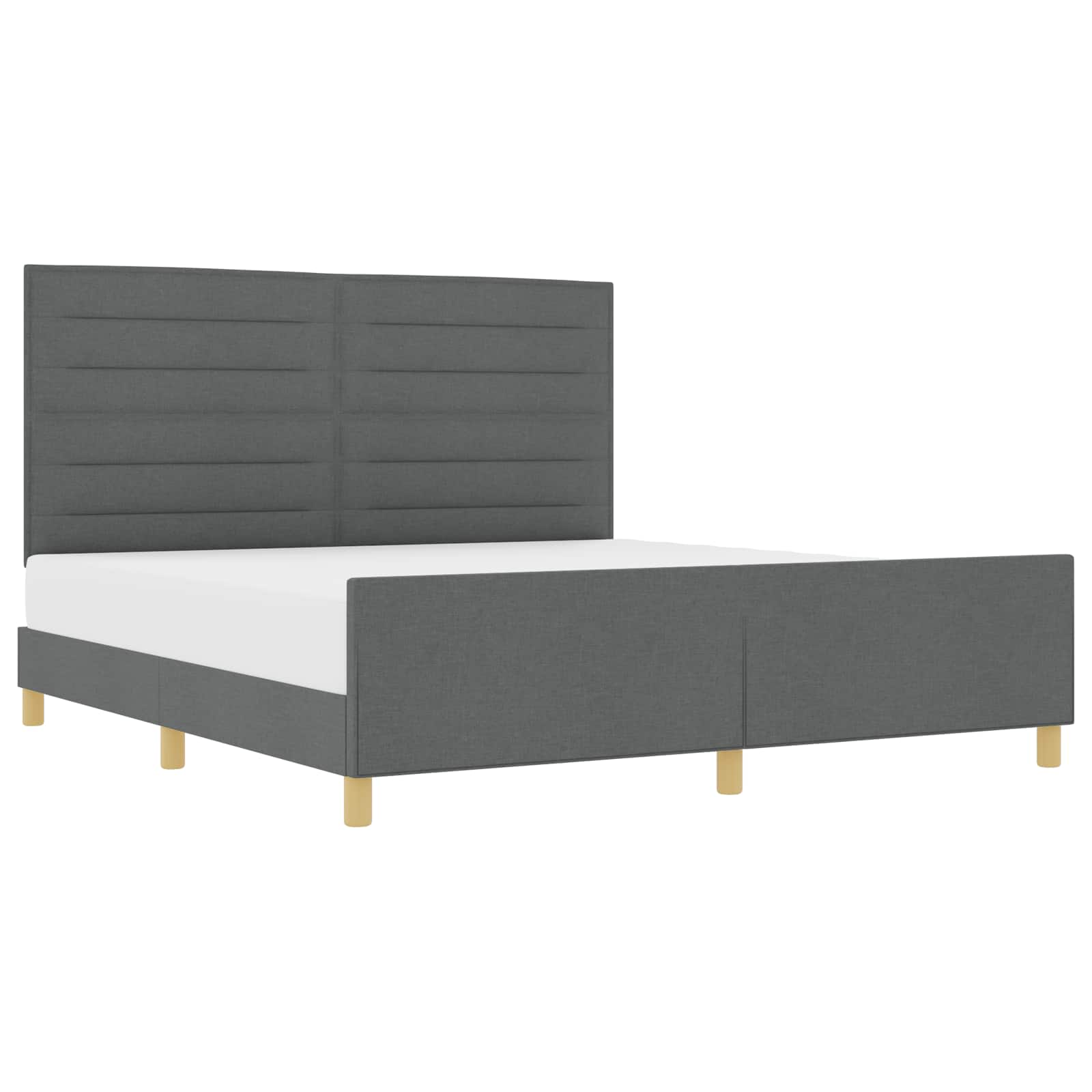 Bedframe met hoofdeinde Donkergrijs 180 x 200 cm Stof is nu te koop bij PeponiXL, paradijselijk wonen!