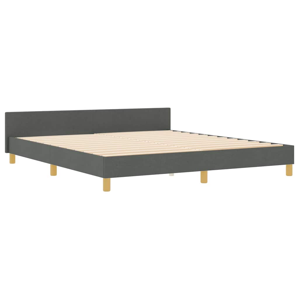 Bedframe met hoofdeinde Donkergrijs 180 x 200 cm Stof is nu te koop bij PeponiXL, paradijselijk wonen!