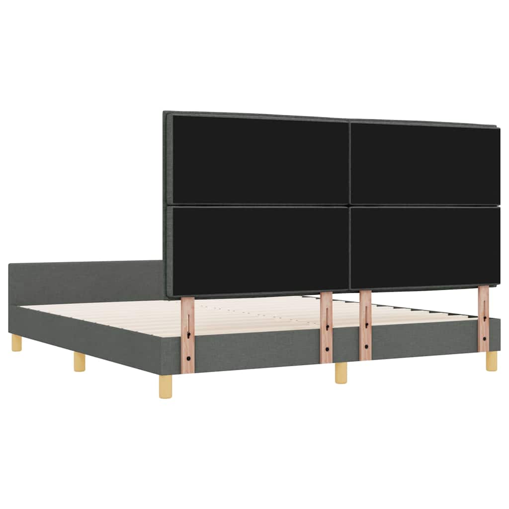 Bedframe met hoofdeinde Donkergrijs 180 x 200 cm Stof is nu te koop bij PeponiXL, paradijselijk wonen!