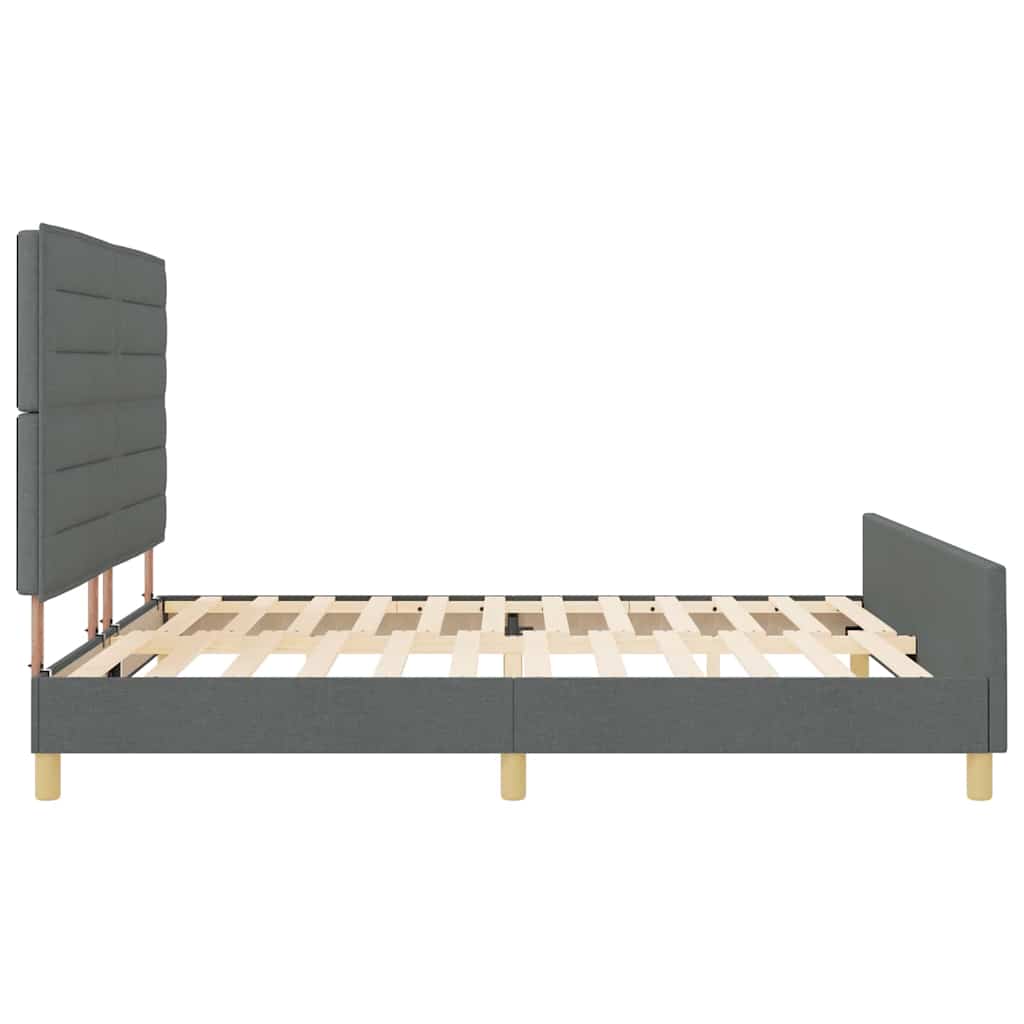 Bedframe met hoofdeinde Donkergrijs 180 x 200 cm Stof is nu te koop bij PeponiXL, paradijselijk wonen!