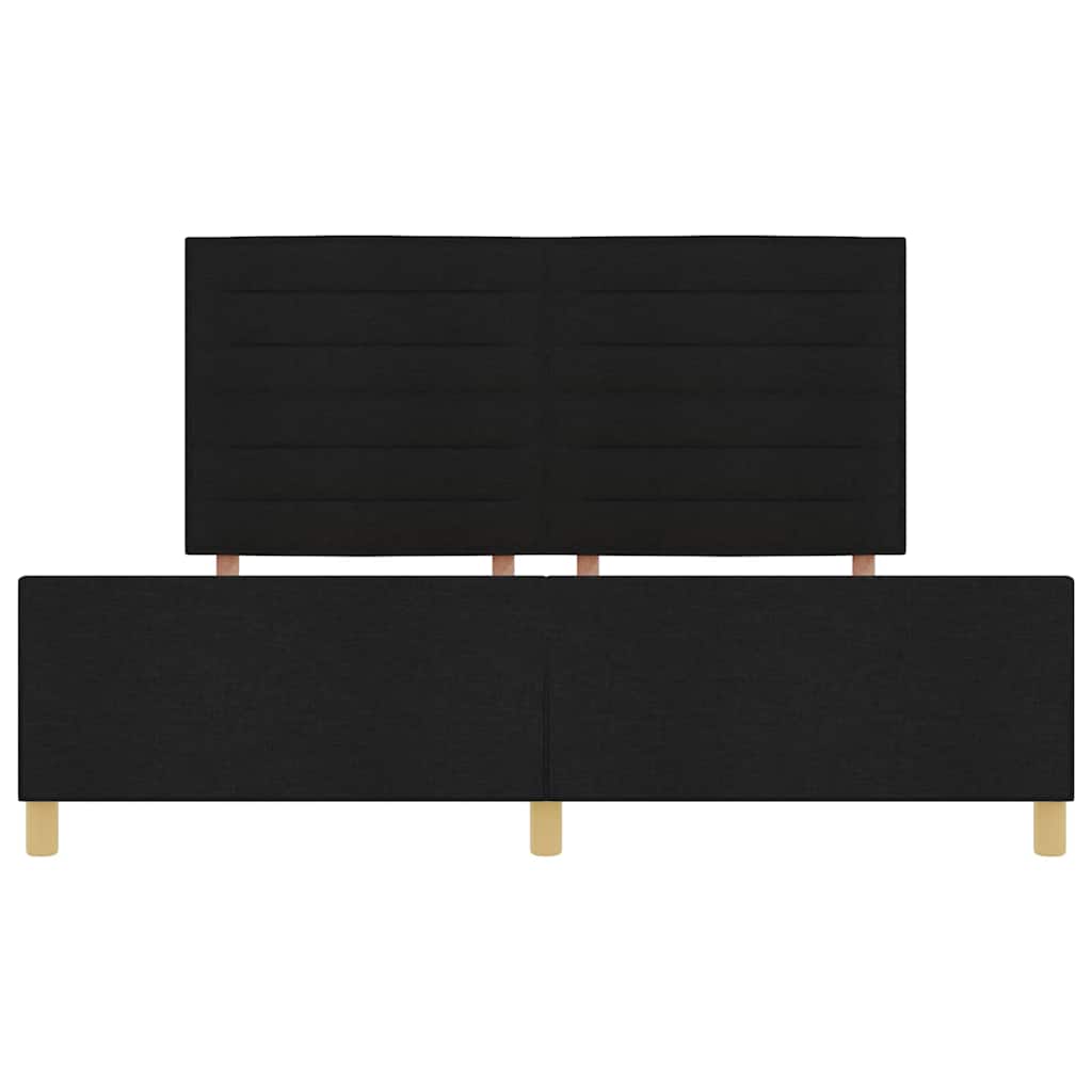Bedframe met hoofdeinde Zwart 180 x 200 cm Stof is nu te koop bij PeponiXL, paradijselijk wonen!