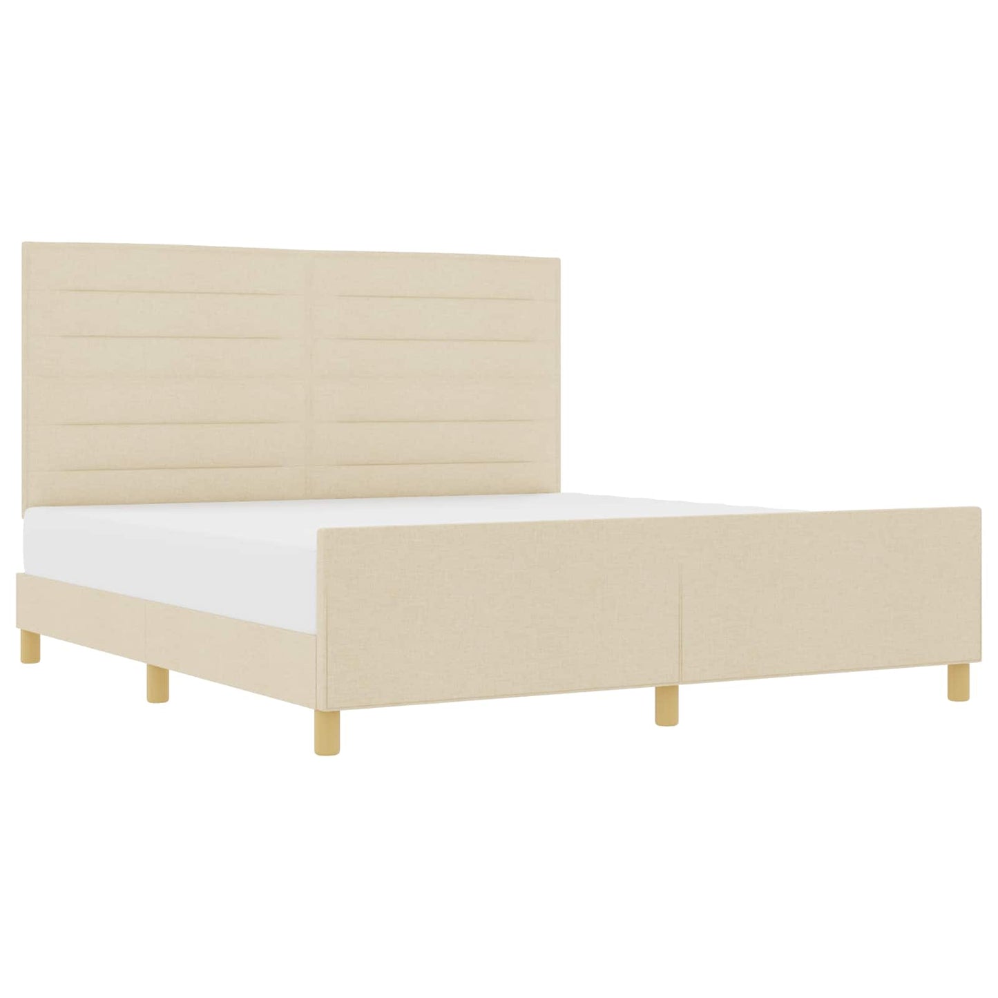 Bedframe met hoofdeinde Crème 180 x 200 cm Stof is nu te koop bij PeponiXL, paradijselijk wonen!