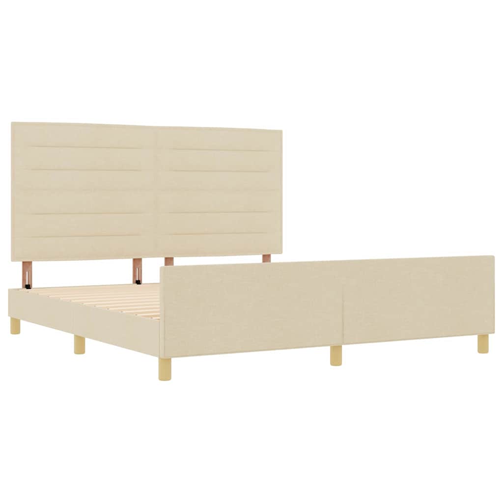 Bedframe met hoofdeinde Crème 180 x 200 cm Stof is nu te koop bij PeponiXL, paradijselijk wonen!