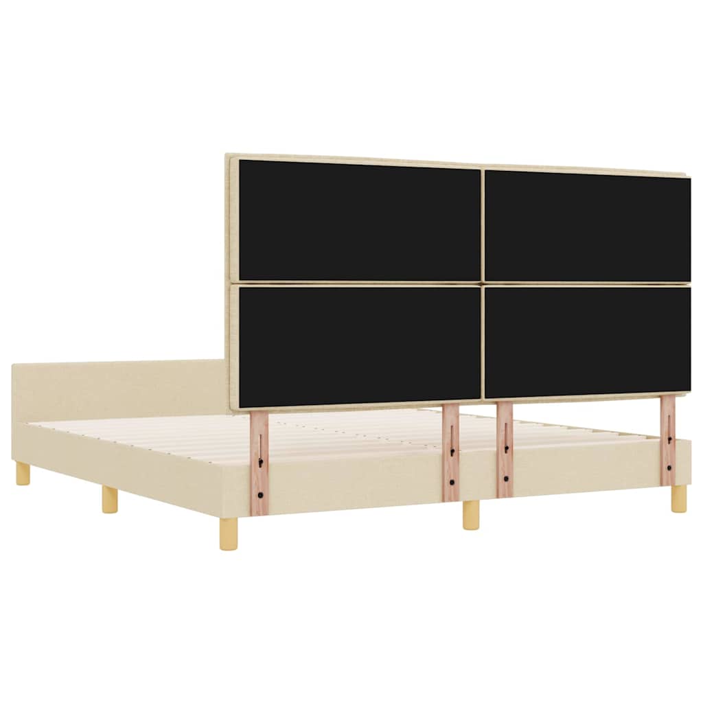 Bedframe met hoofdeinde Crème 180 x 200 cm Stof is nu te koop bij PeponiXL, paradijselijk wonen!