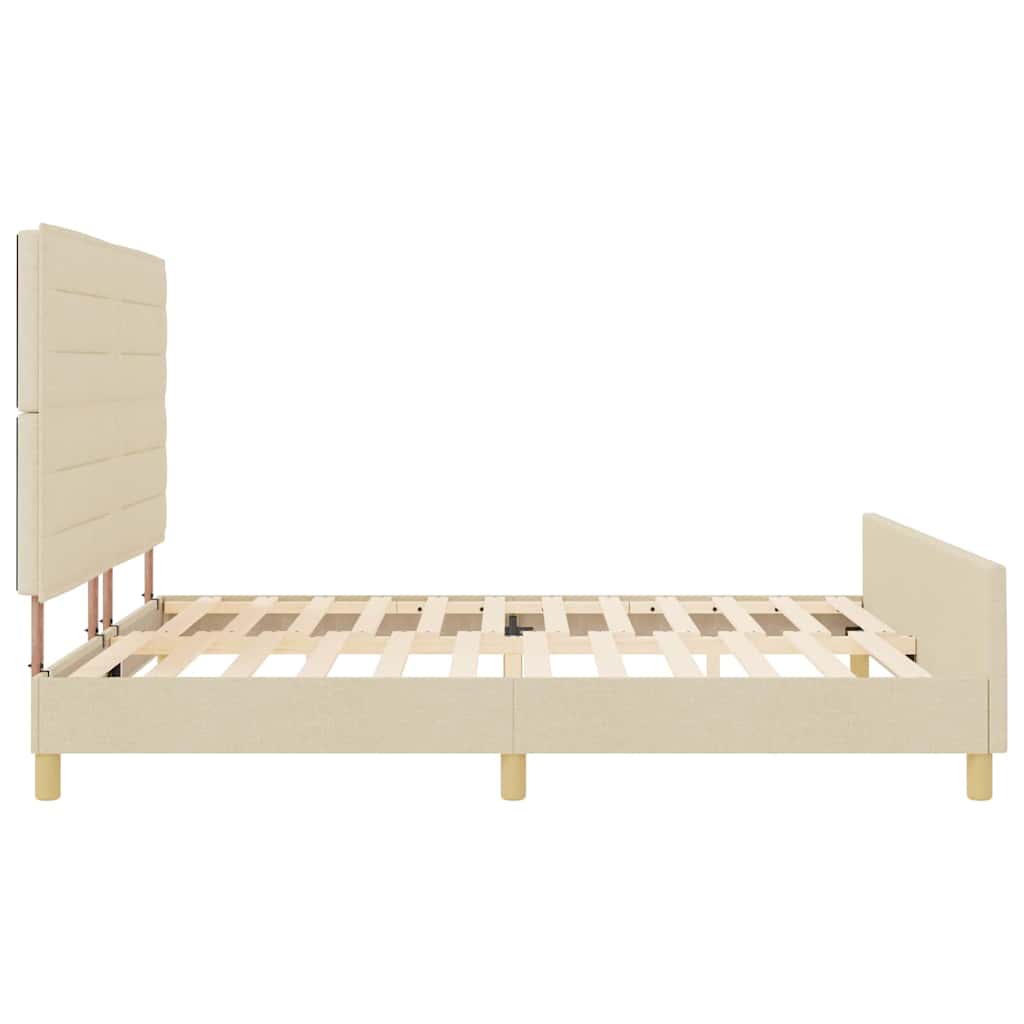 Bedframe met hoofdeinde Crème 180 x 200 cm Stof is nu te koop bij PeponiXL, paradijselijk wonen!