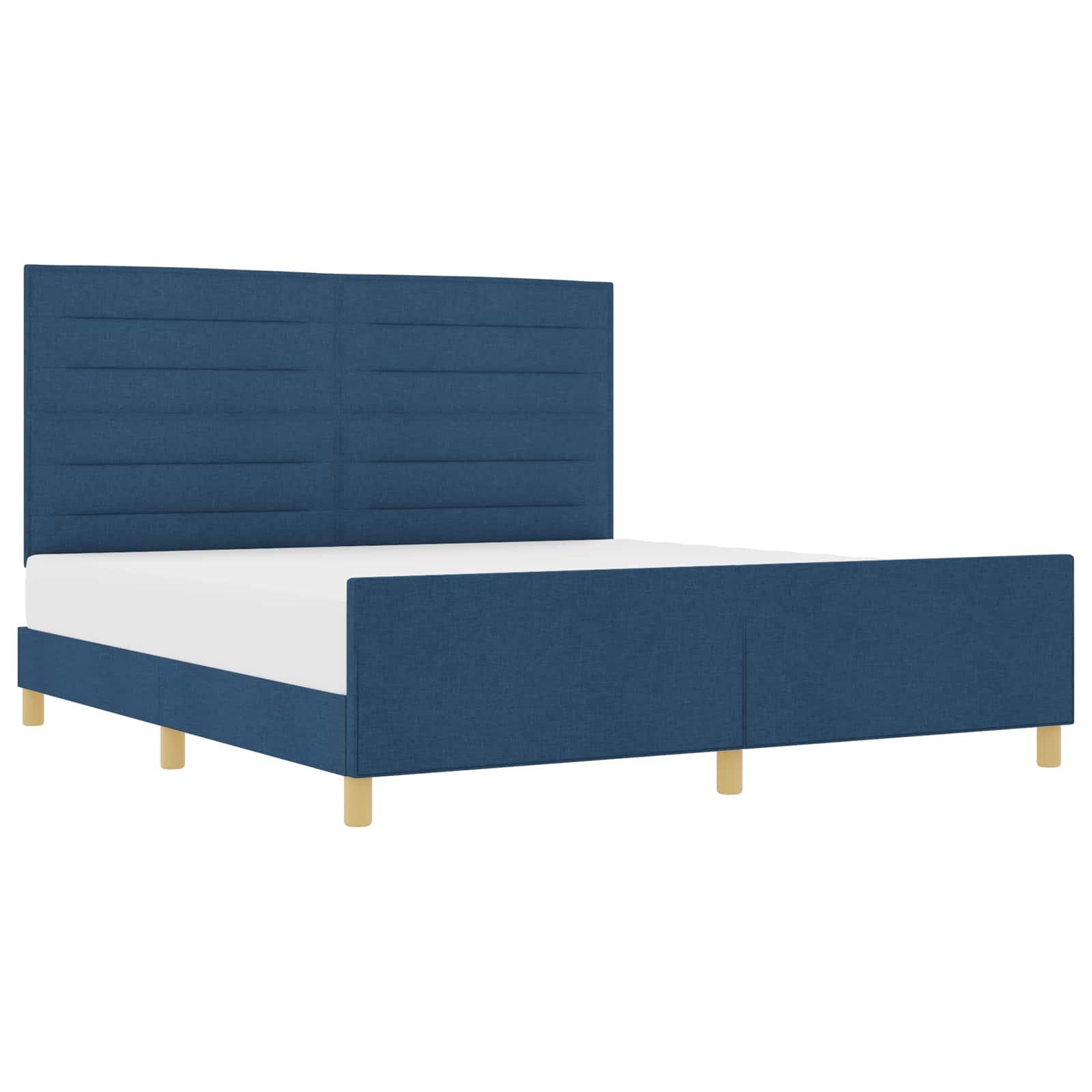 Bedframe met hoofdeinde Blauw 180 x 200 cm Stof is nu te koop bij PeponiXL, paradijselijk wonen!