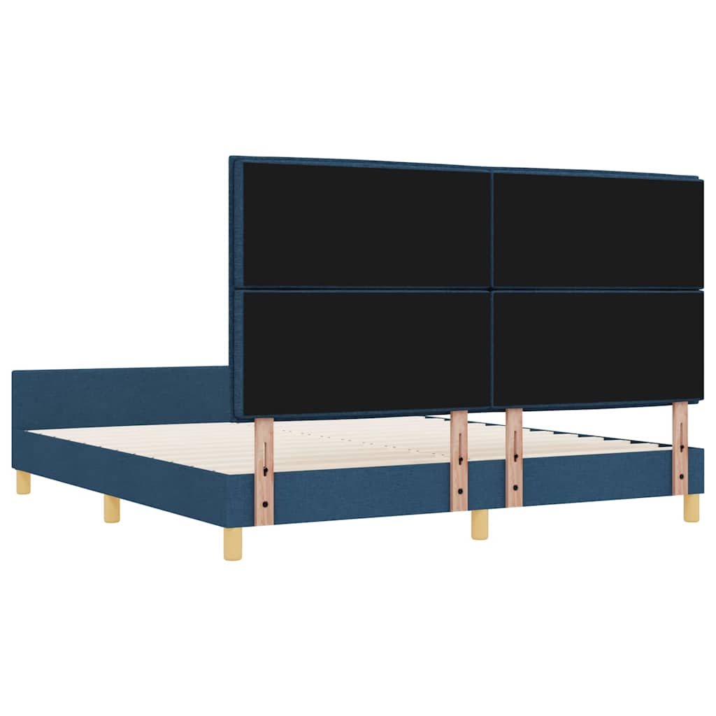 Bedframe met hoofdeinde Blauw 180 x 200 cm Stof is nu te koop bij PeponiXL, paradijselijk wonen!