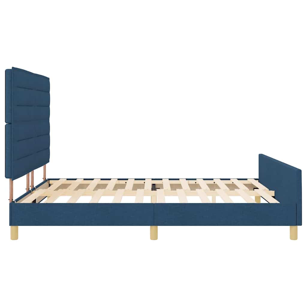 Bedframe met hoofdeinde Blauw 180 x 200 cm Stof is nu te koop bij PeponiXL, paradijselijk wonen!