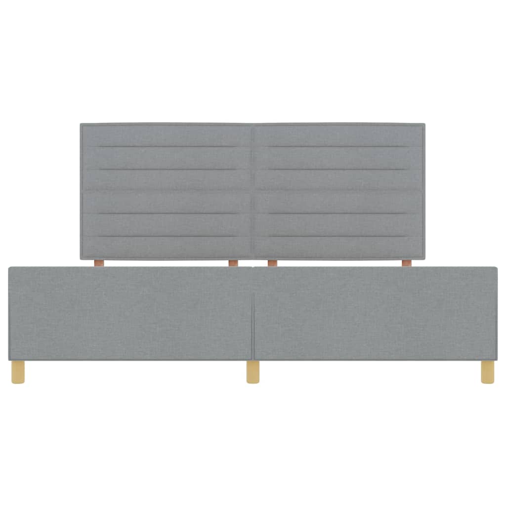 Bedframe met hoofdeinde Lichtgrijs 200 x 200 cm Stof is nu te koop bij PeponiXL, paradijselijk wonen!