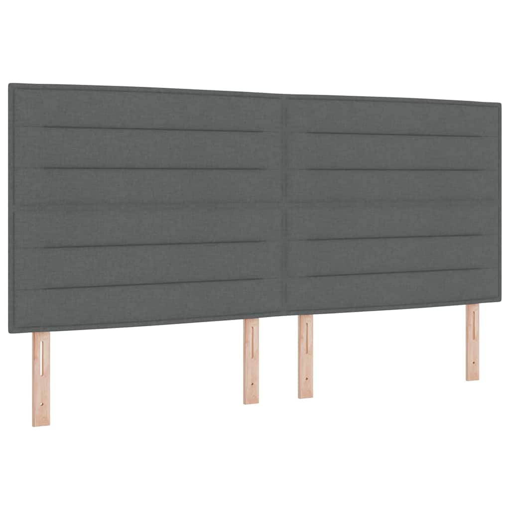 Bedframe met hoofdeinde Donkergrijs 200 x 200 cm Stof is nu te koop bij PeponiXL, paradijselijk wonen!
