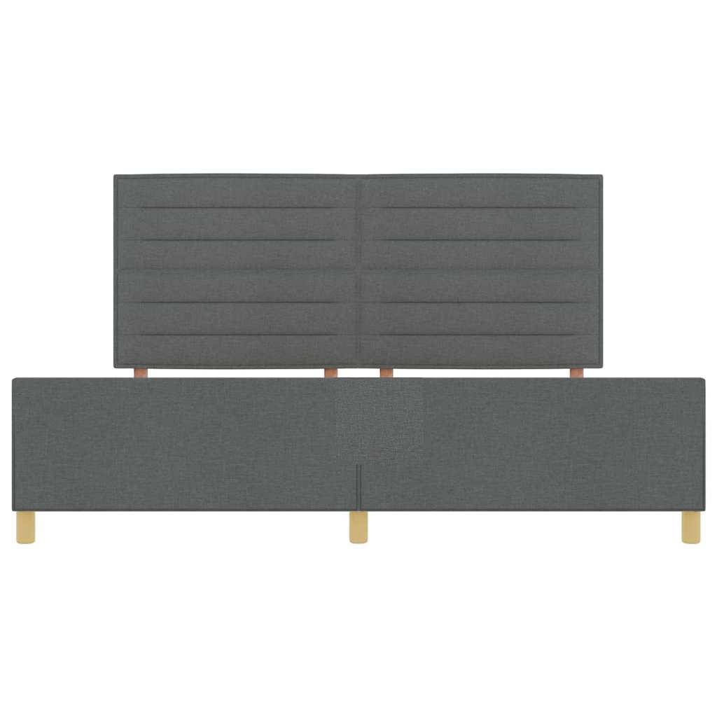 Bedframe met hoofdeinde Donkergrijs 200 x 200 cm Stof is nu te koop bij PeponiXL, paradijselijk wonen!
