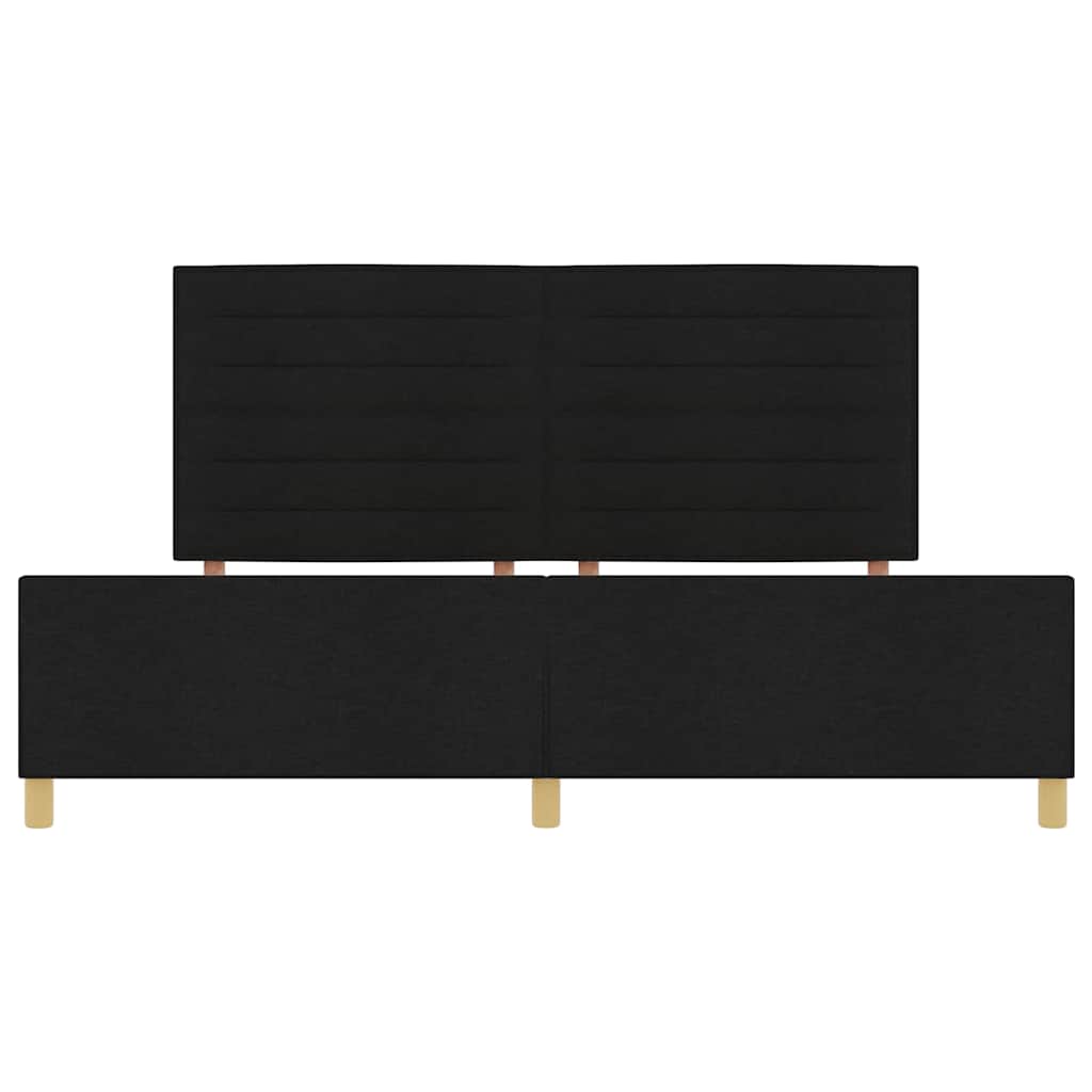 Bedframe met hoofdeinde Zwart 200 x 200 cm Stof is nu te koop bij PeponiXL, paradijselijk wonen!