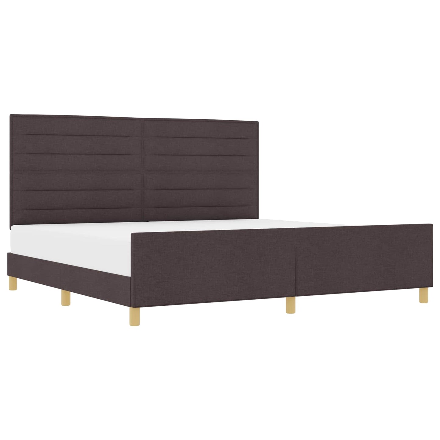 Bedframe met hoofdeinde Donkerbruin 200 x 200 cm Stof is nu te koop bij PeponiXL, paradijselijk wonen!