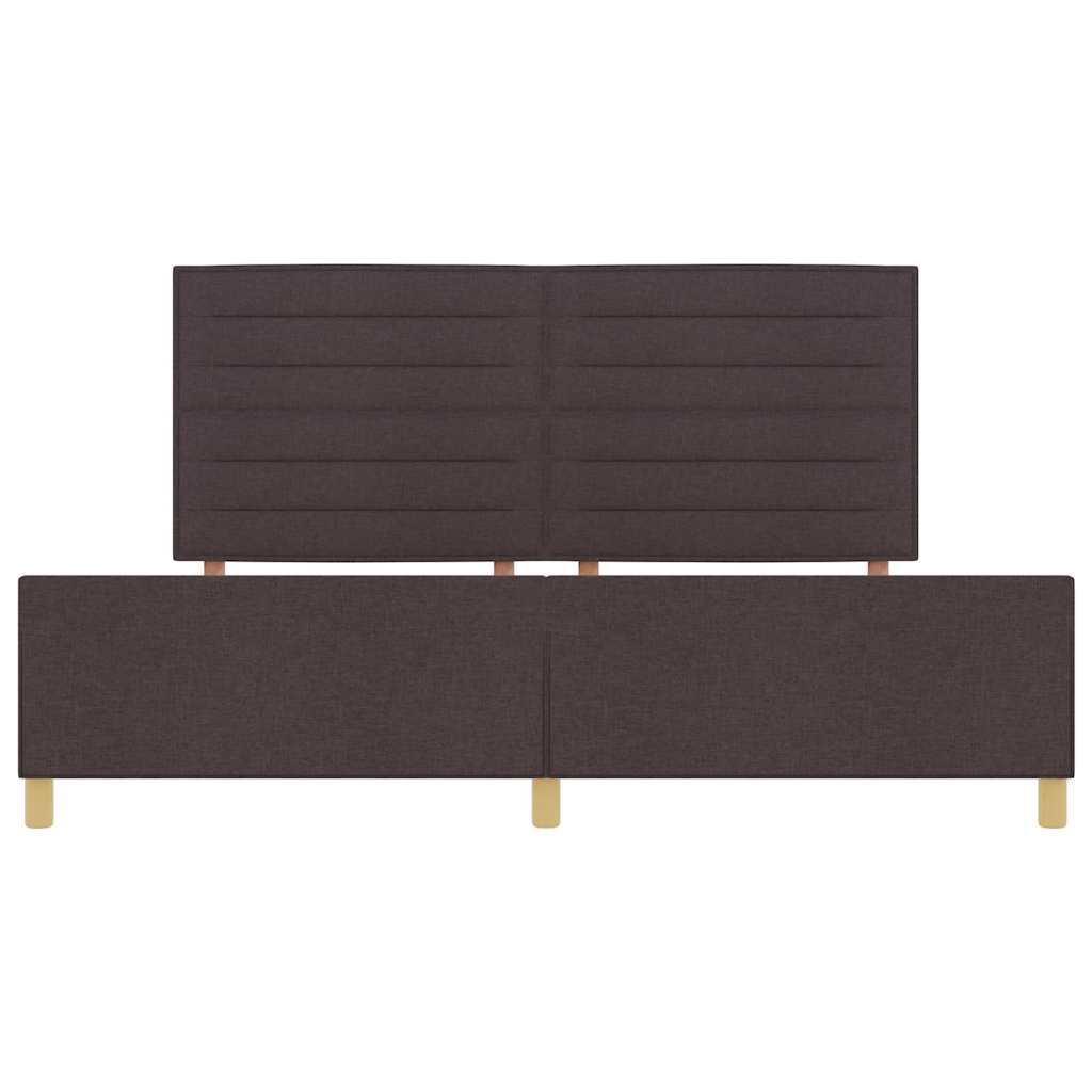 Bedframe met hoofdeinde Donkerbruin 200 x 200 cm Stof is nu te koop bij PeponiXL, paradijselijk wonen!