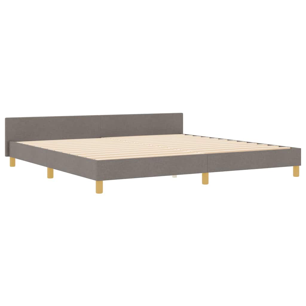Bedframe met hoofdeinde Taupe 200 x 200 cm Stof is nu te koop bij PeponiXL, paradijselijk wonen!