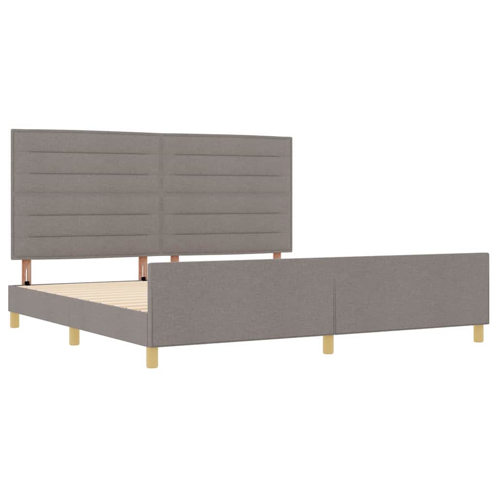 Bedframe met hoofdeinde Taupe 200 x 200 cm Stof is nu te koop bij PeponiXL, paradijselijk wonen!