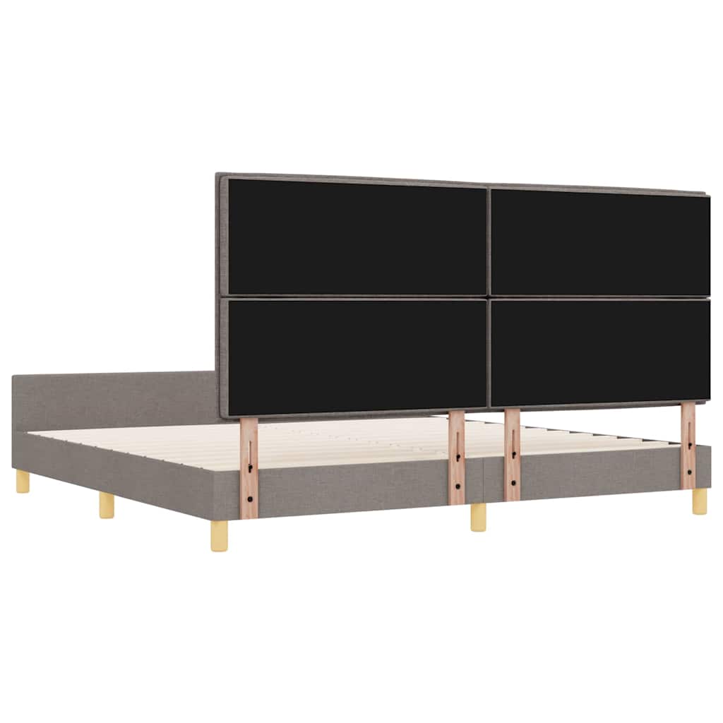 Bedframe met hoofdeinde Taupe 200 x 200 cm Stof is nu te koop bij PeponiXL, paradijselijk wonen!