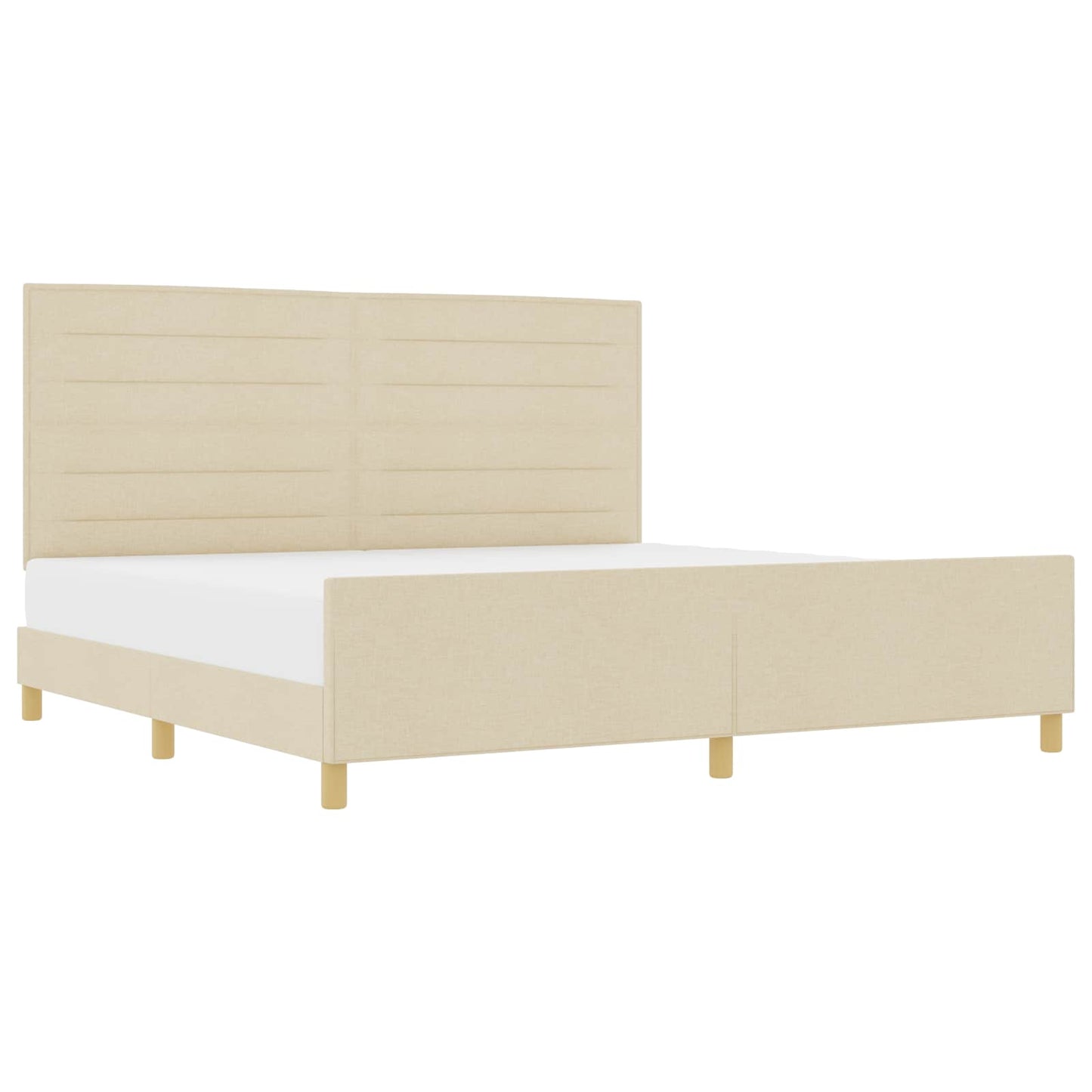 Bedframe met hoofdeinde Crème 200 x 200 cm Stof is nu te koop bij PeponiXL, paradijselijk wonen!