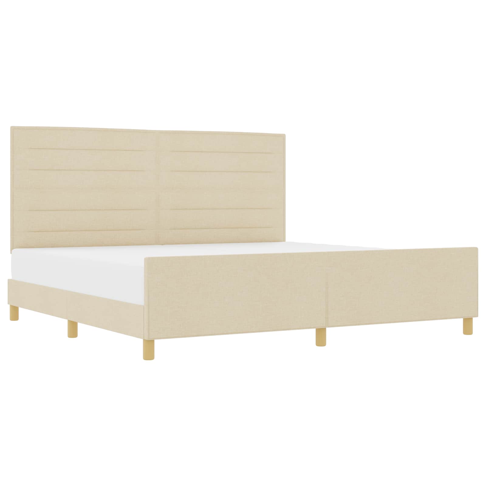 Bedframe met hoofdeinde Crème 200 x 200 cm Stof is nu te koop bij PeponiXL, paradijselijk wonen!