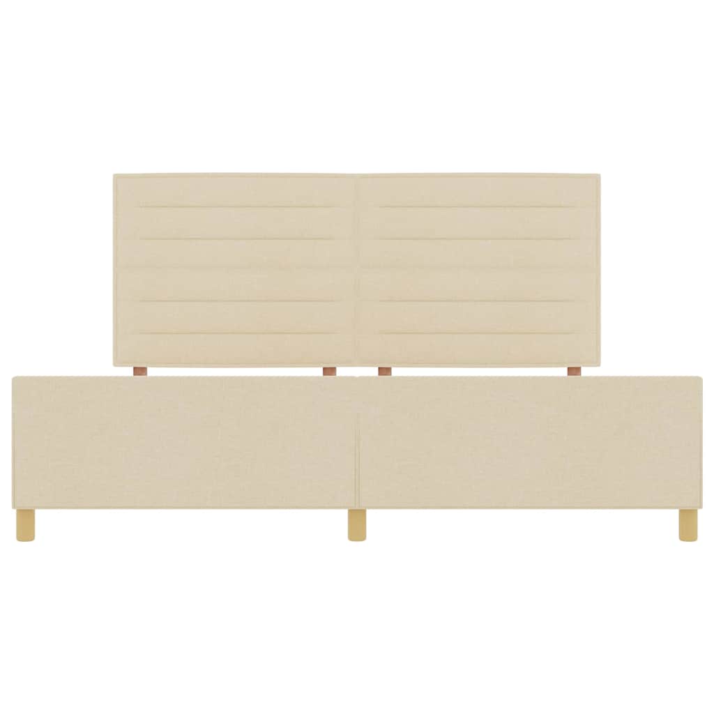 Bedframe met hoofdeinde Crème 200 x 200 cm Stof is nu te koop bij PeponiXL, paradijselijk wonen!