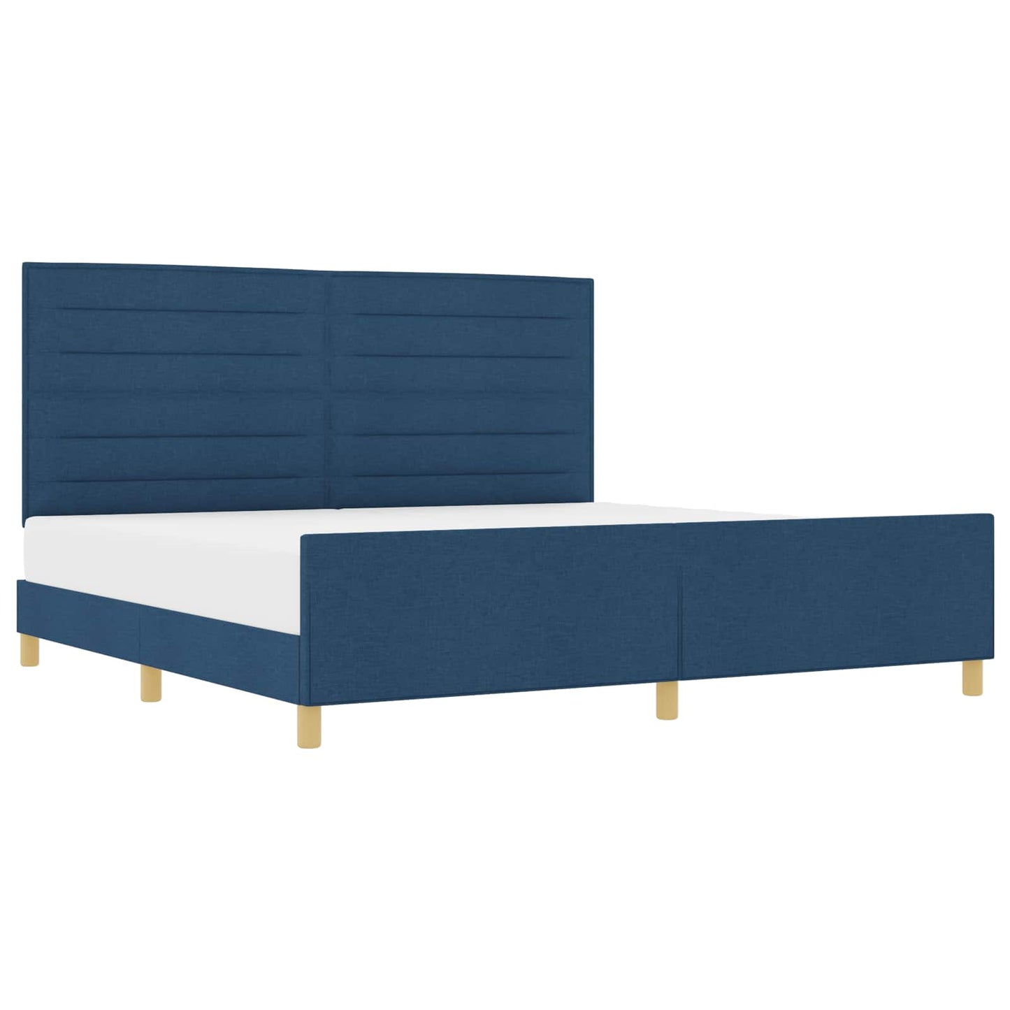 Bedframe met hoofdeinde Blauw 200 x 200 cm Stof