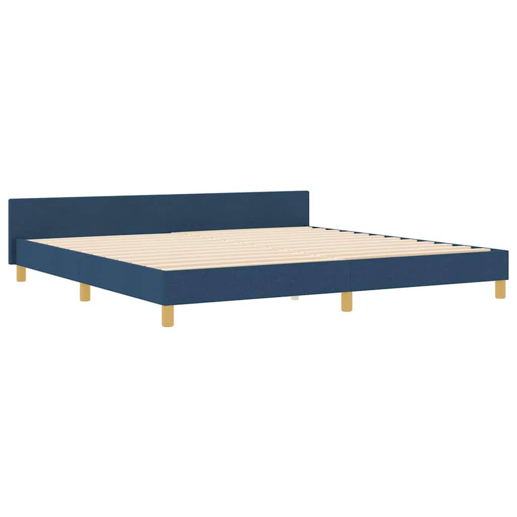 Bedframe met hoofdeinde Blauw 200 x 200 cm Stof