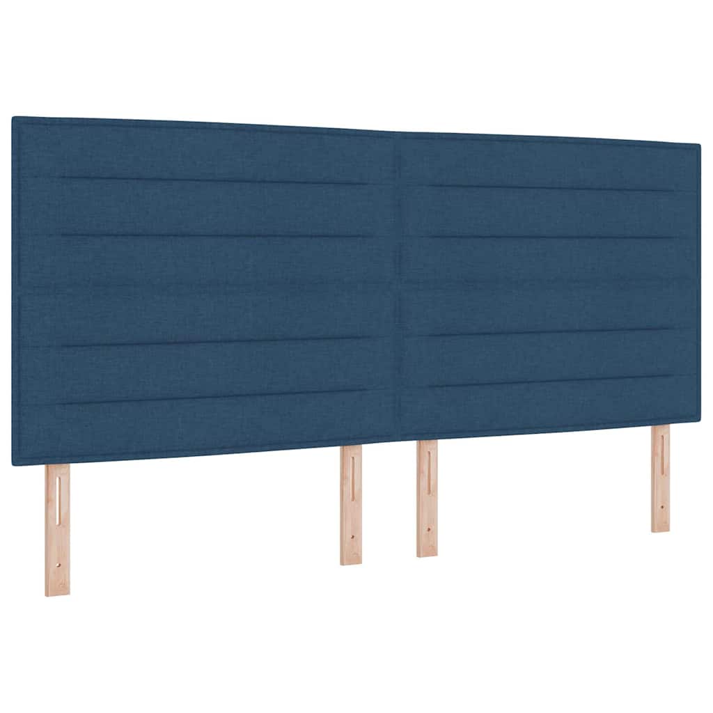 Bedframe met hoofdeinde Blauw 200 x 200 cm Stof