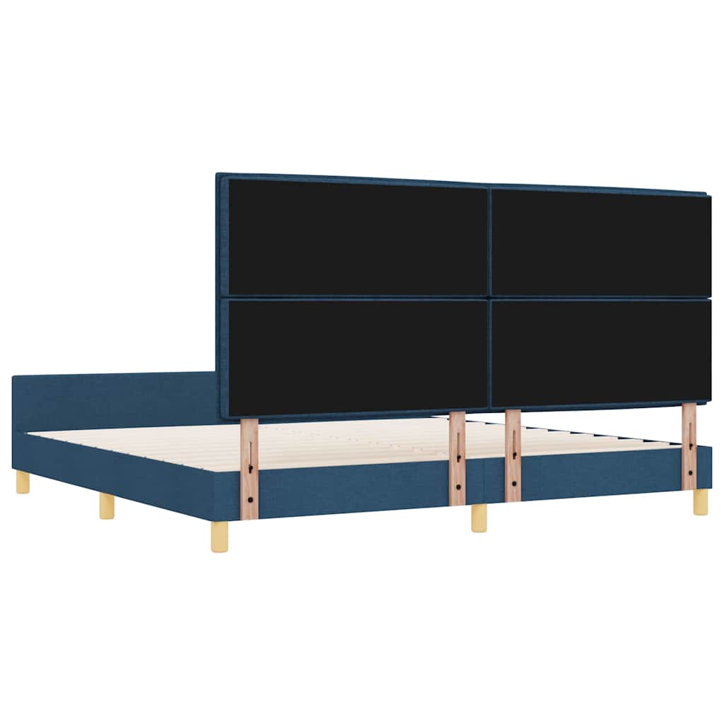 Bedframe met hoofdeinde Blauw 200 x 200 cm Stof