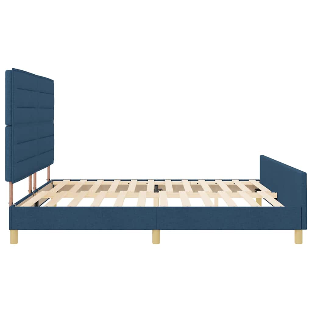 Bedframe met hoofdeinde Blauw 200 x 200 cm Stof