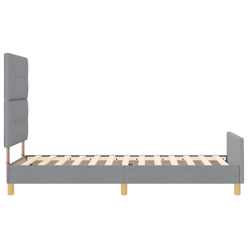 Bedframe met hoofdeinde Lichtgrijs 80 x 200 cm Stof is nu te koop bij PeponiXL, paradijselijk wonen!
